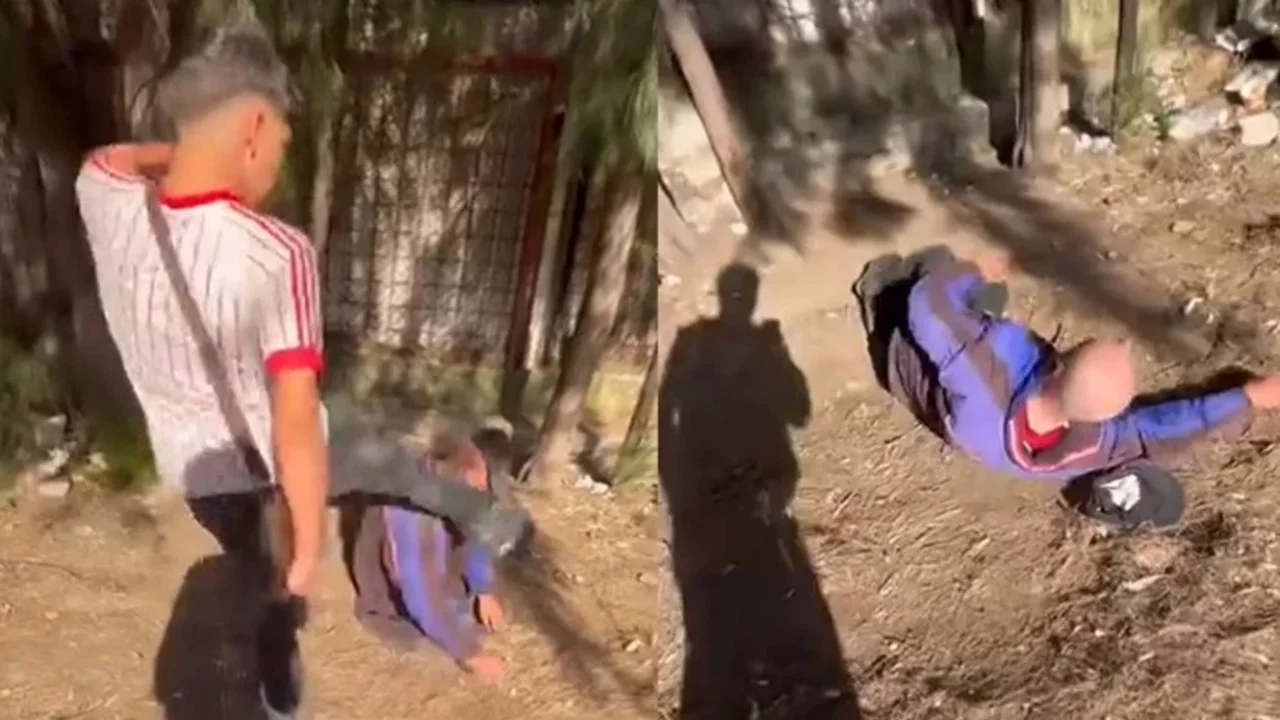 Sokakta uyuyan yaşlı adamın yüzüne tekme attı