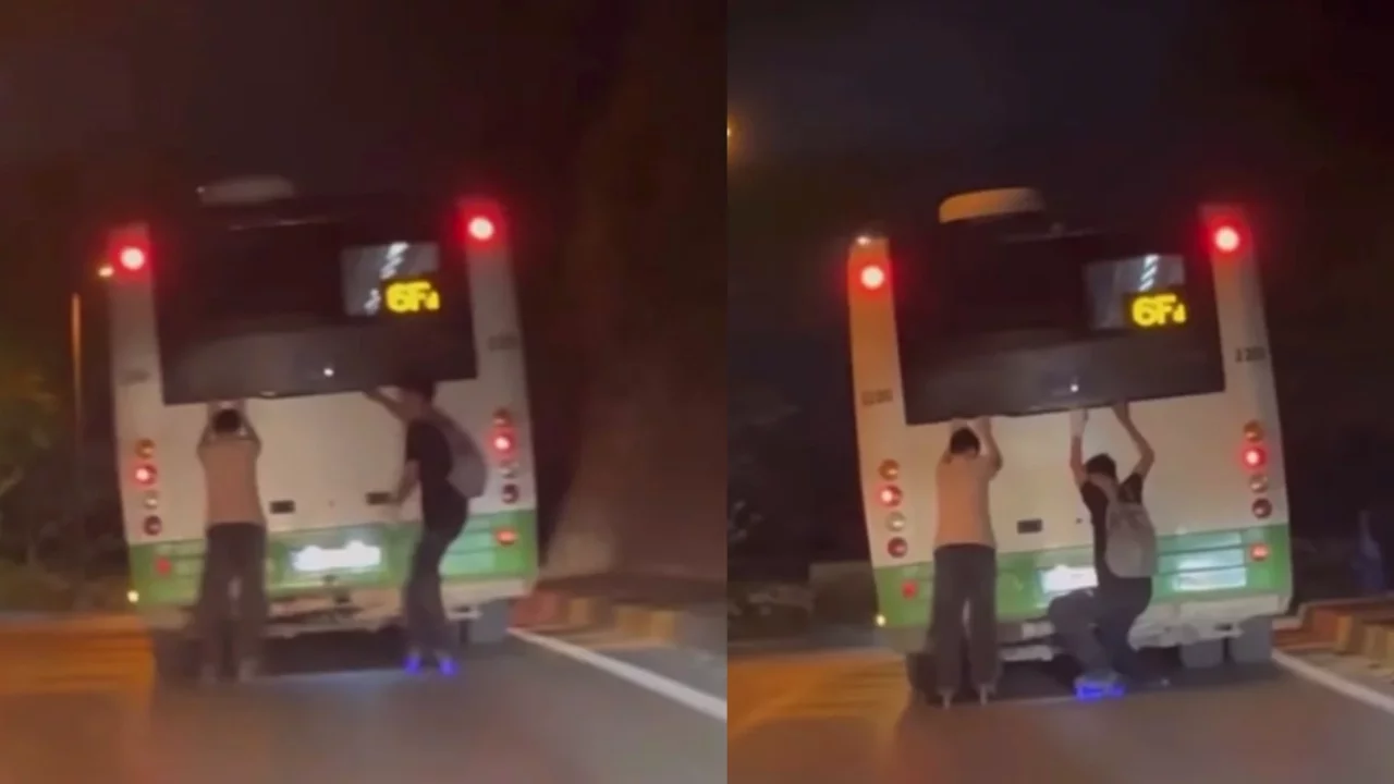 Bursa'da patenli gençlerin tehlikeli yolculuğu kamerada