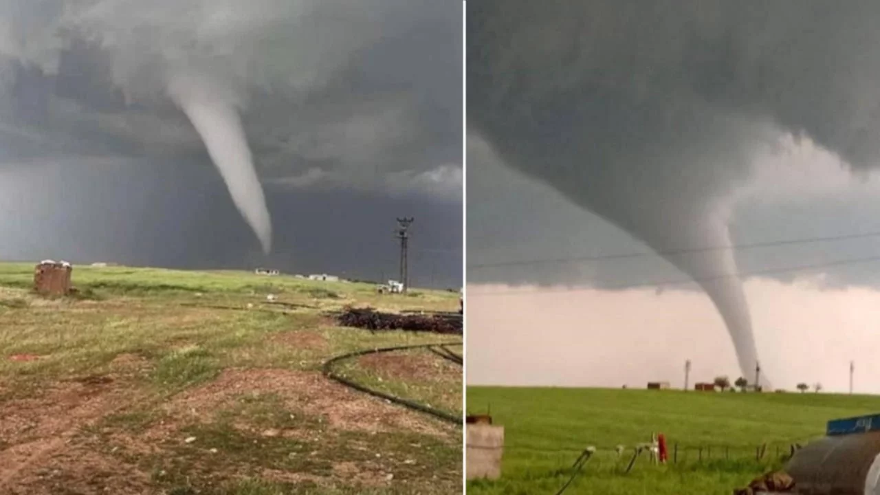 Şanlıurfa'nın Viranşehir kırsalında hortum yıktı geçti