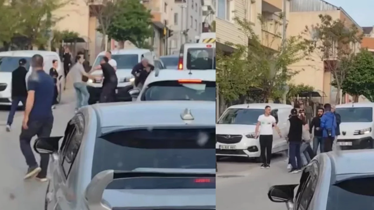 Bursa'da trafikte döner bıçaklı kavga!