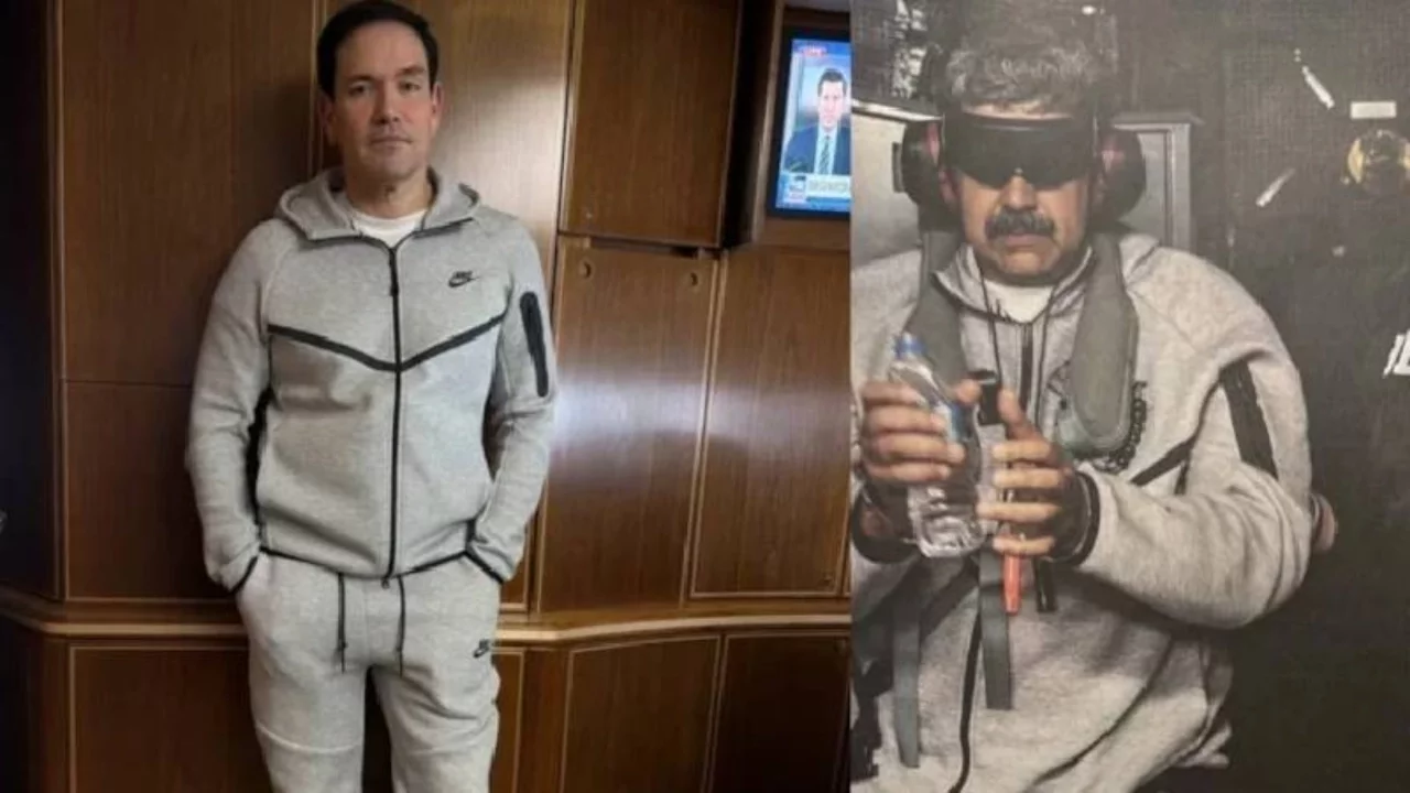ABD Dışişleri Bakanı Rubio'dan ilginç kombin: Maduro'nun eşofmanlarını giydi