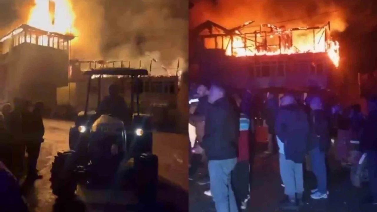 Bartın'da bir evde çıkan yangın köy konağına ve camiye sıçradı