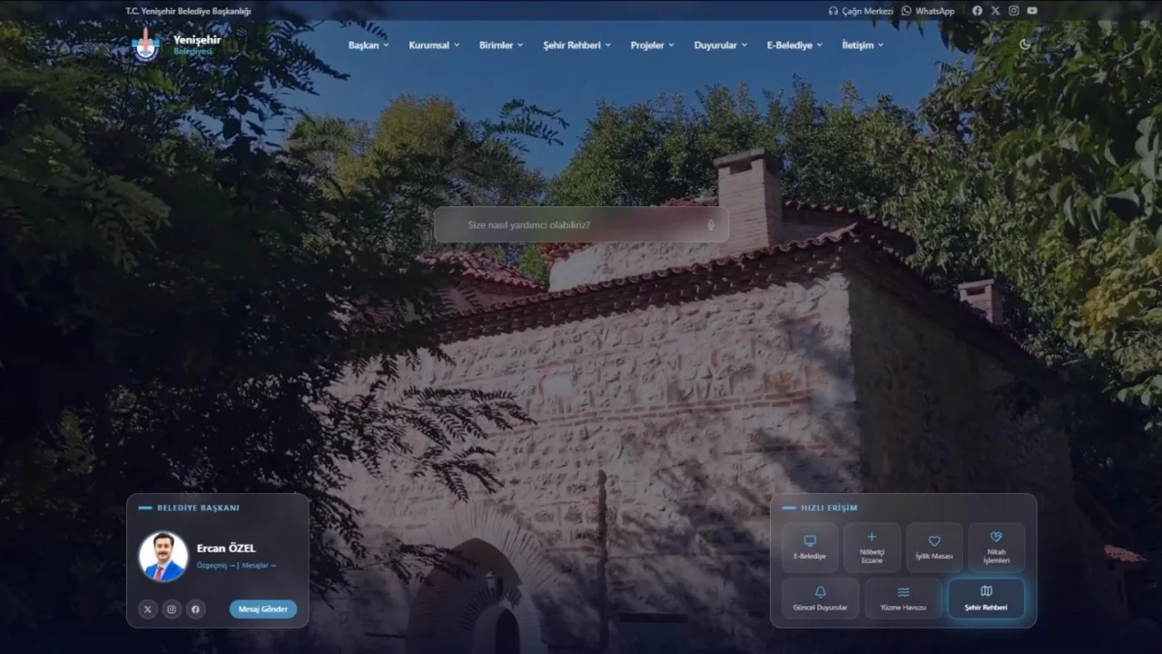 Yenişehir Belediyesi'nin resmi internet sitesi uluslararası standartlarla yenilendi
