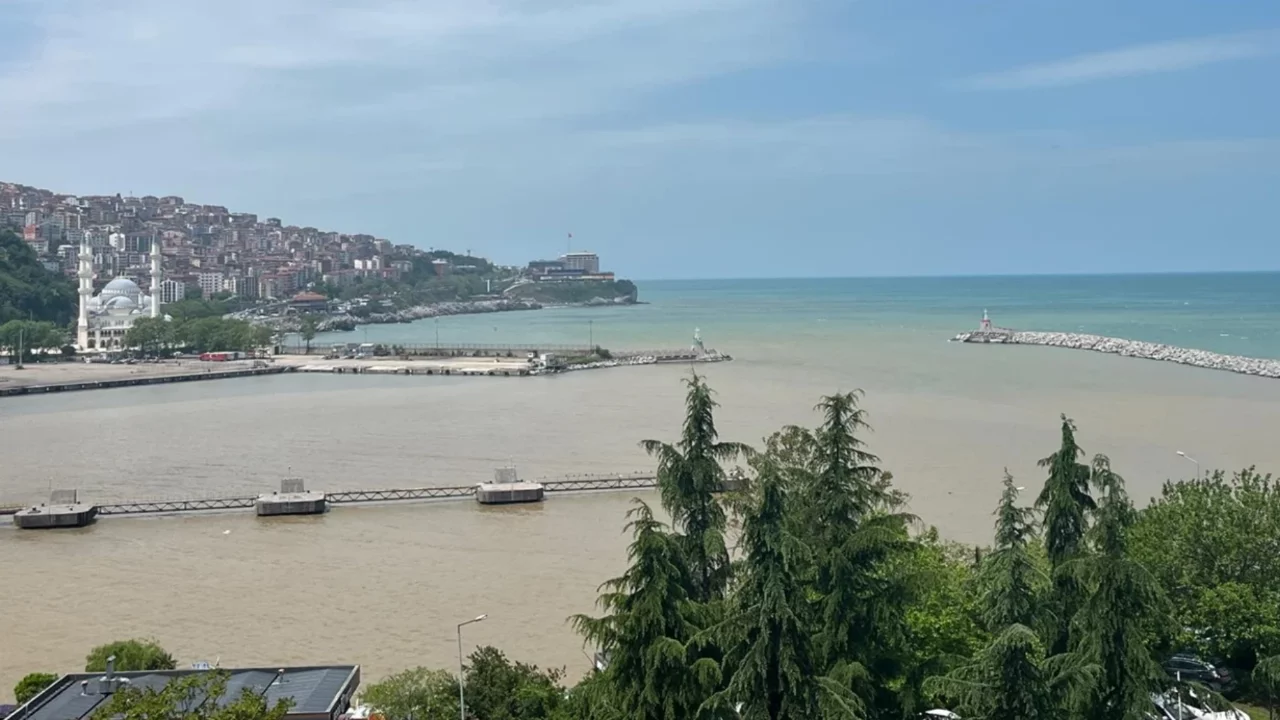 Zonguldak'ta tedirgin eden görüntü! Denizin rengi kahverengiye döndü