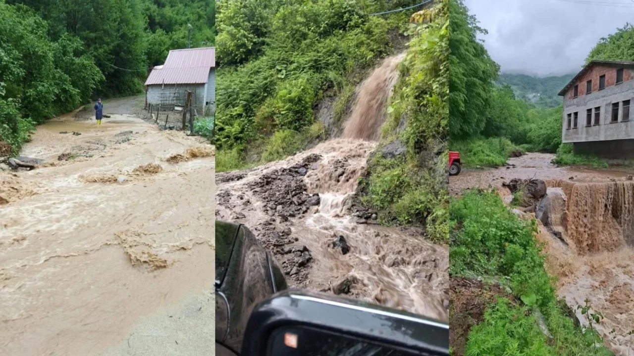 Artvin'i sağanak vurdu: Dereler taştı, köy yolları kapandı!