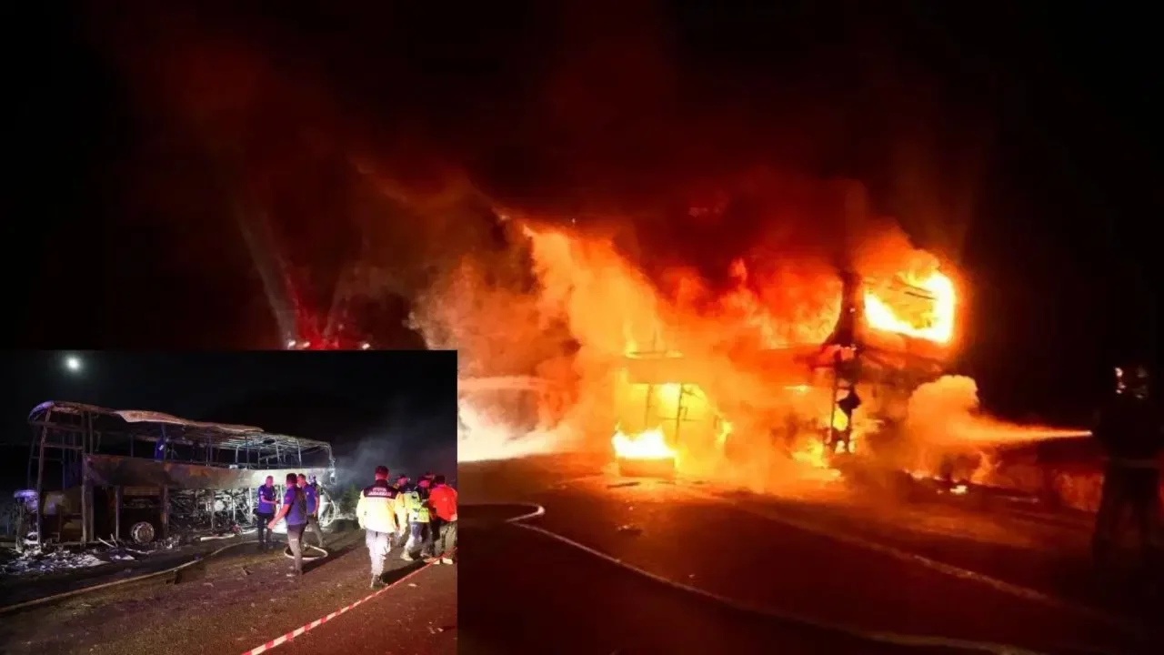 Bayram dönüşü korkunç kaza: Otobüs alev alev yandı! Biri bebek 8 ölü, 33 yaralı