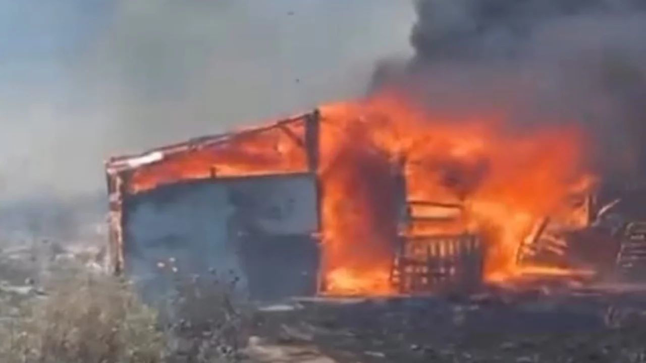 Balıkesir Ayvalık'ta ahır yangını