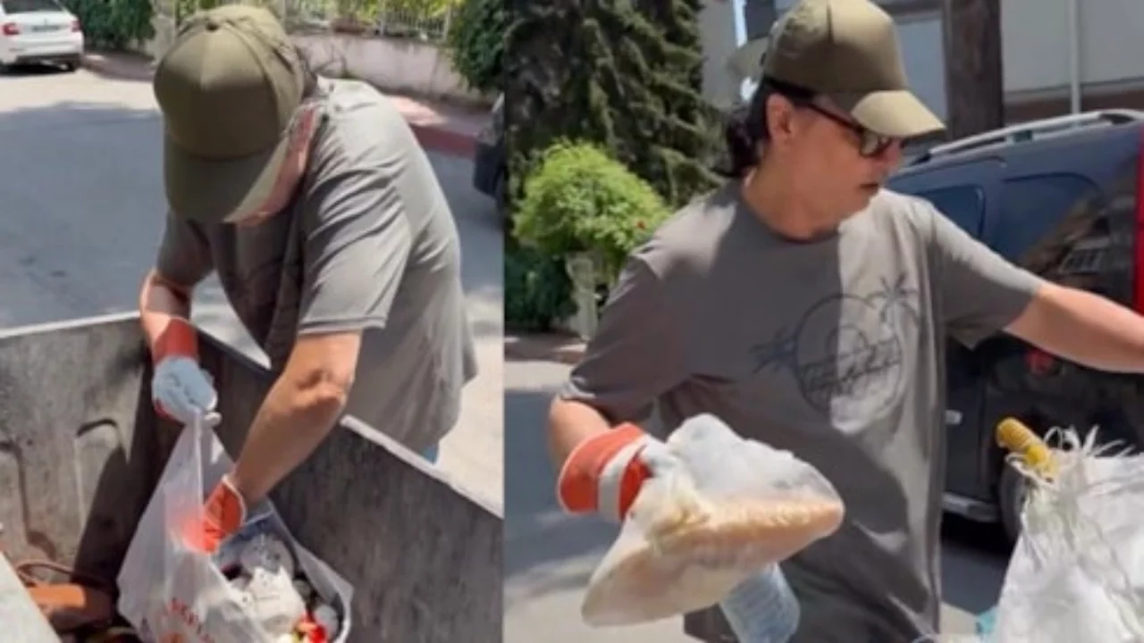 Şarkıcı Çelik Samsun'da çöp toplarken görüntülendi