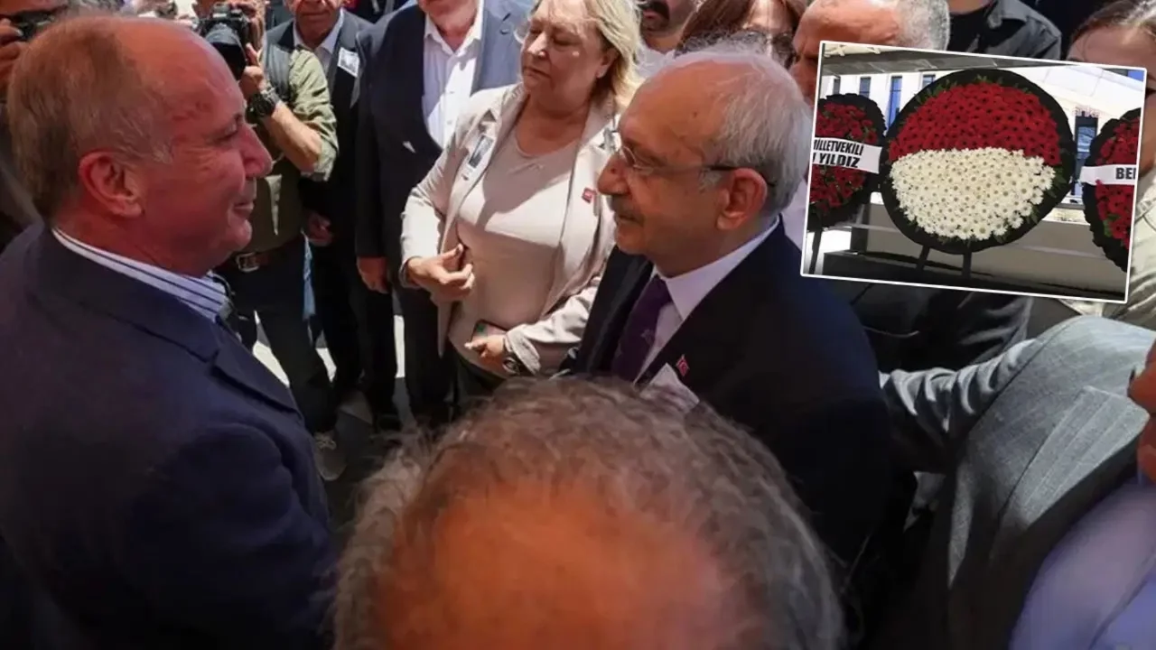 Kılıçdaroğlu ve Muharrem İnce Ankara'da cenaze törenine katıldı: Özgür Özel'in gönderdiği çelenkten ismi söküldü