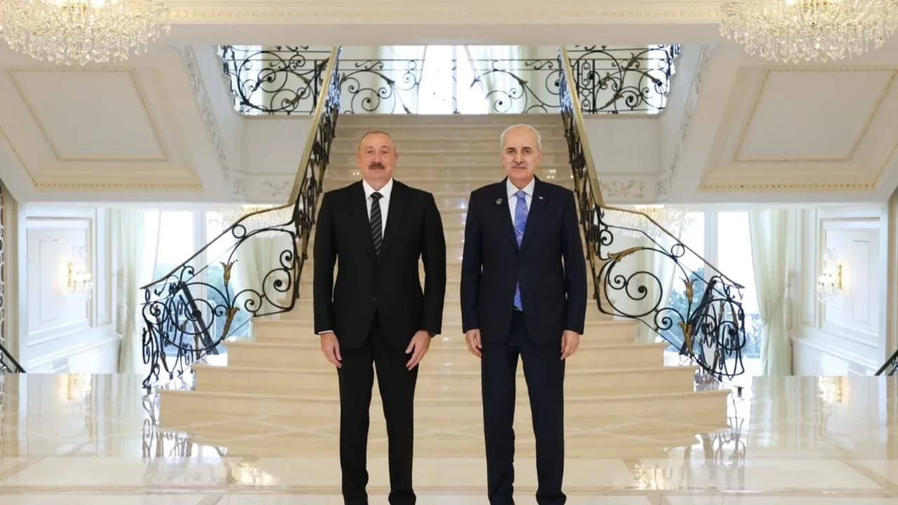 Azerbaycan Cumhurbaşkanı Aliyev, TBMM Başkanı Kurtulmuş'u kabul etti
