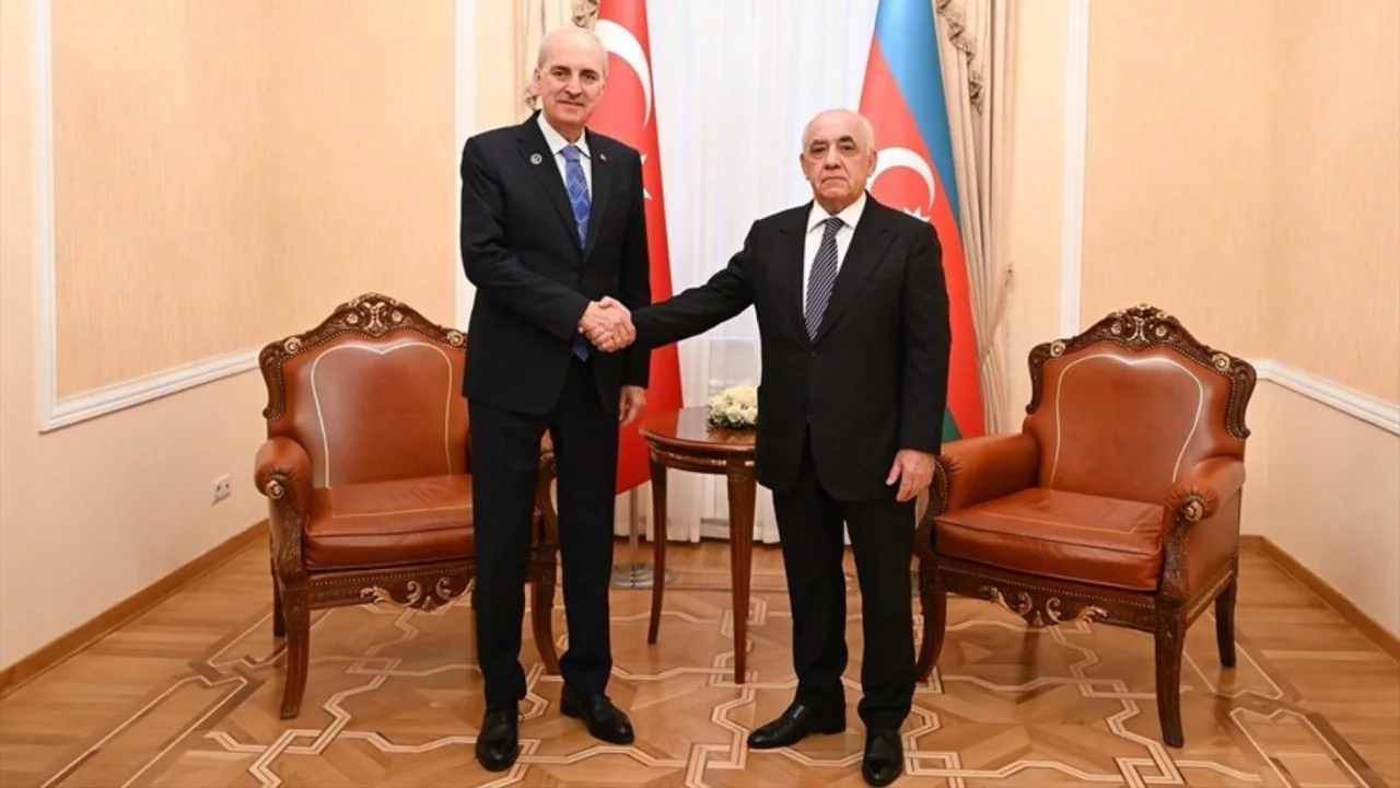 TBMM Başkanı Numan Kurtulmuş, Azerbaycan Başbakanı Esedov ile görüştü
