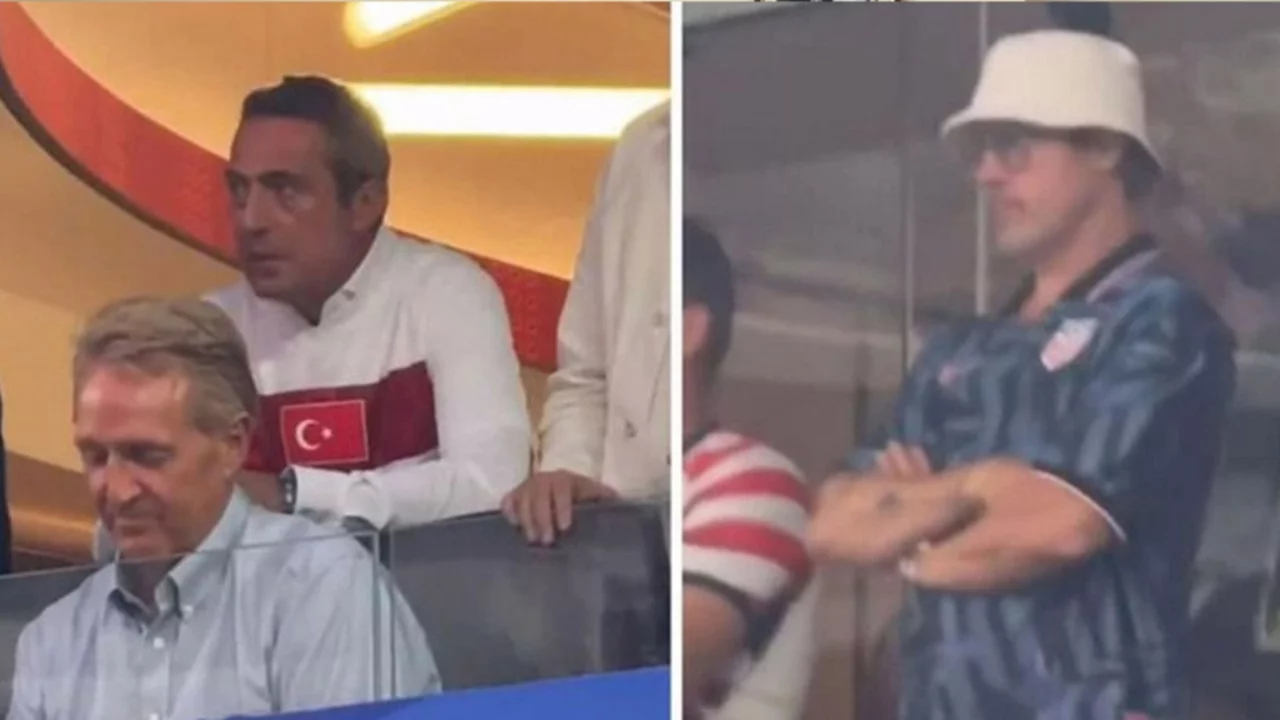 Ali Koç ve Brad Pitt ABD-Türkiye maçını aynı locada izledi