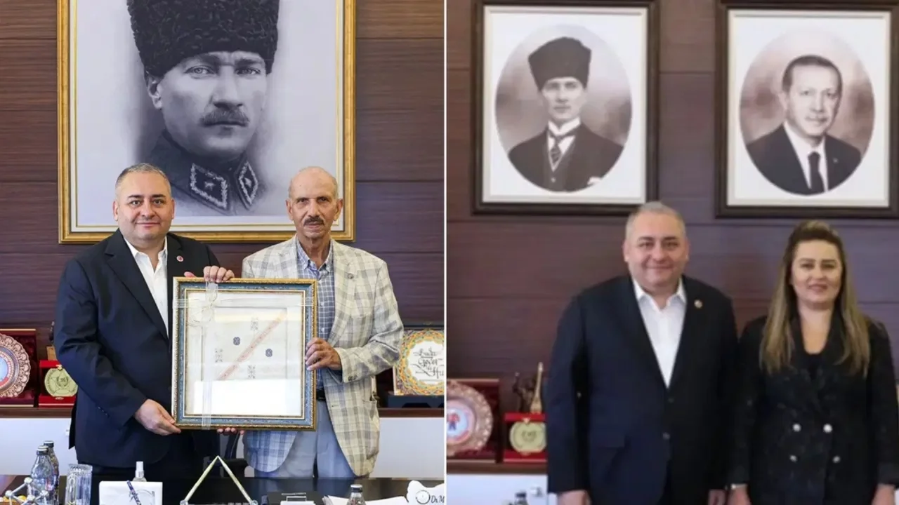 AK Parti'ye geçen Mesut Özarslan, makamındaki Atatürk portresini küçülttü, Erdoğan'ı ekledi