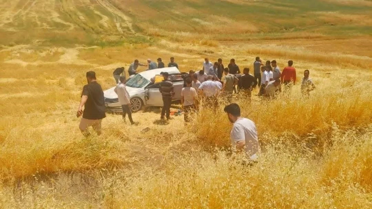 Diyarbakır'da otomobil tarlaya uçtu: 5 yaralı