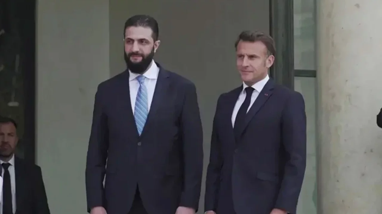 Suriye Cumhurbaşkanı Şara, Fransa Cumhurbaşkanı Macron ile Şam'da görüştü