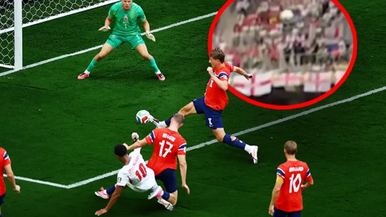 Norveç-İngiltere maçında top, kabloya çarptı ama gol verildi