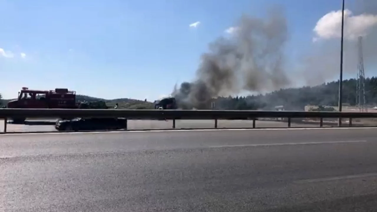 Bursa'da seyir halindeki tır alevlere teslim oldu!