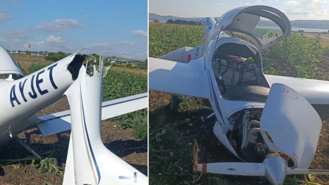 Çatalca'da eğitim uçağı kaza kırıma uğradı