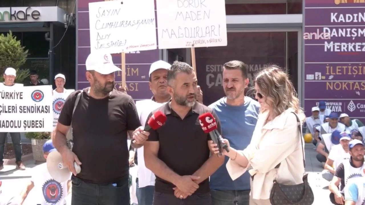 Doruk Madencilik işçileri, oturma eylemini sürdürüyor: 'Biz bu ödemelerde mutabık değiliz'
