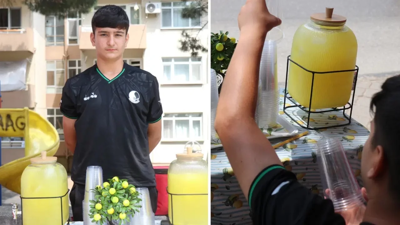 14 yaşındaki Buğra, limonata satarak asgari ücretin 3 katı kazandı
