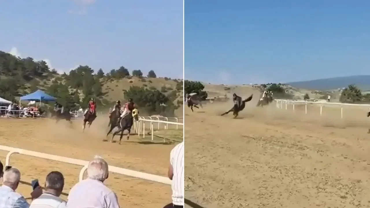 At yarışında feci kaza: 1 jokey yaralı, 2 at telef oldu