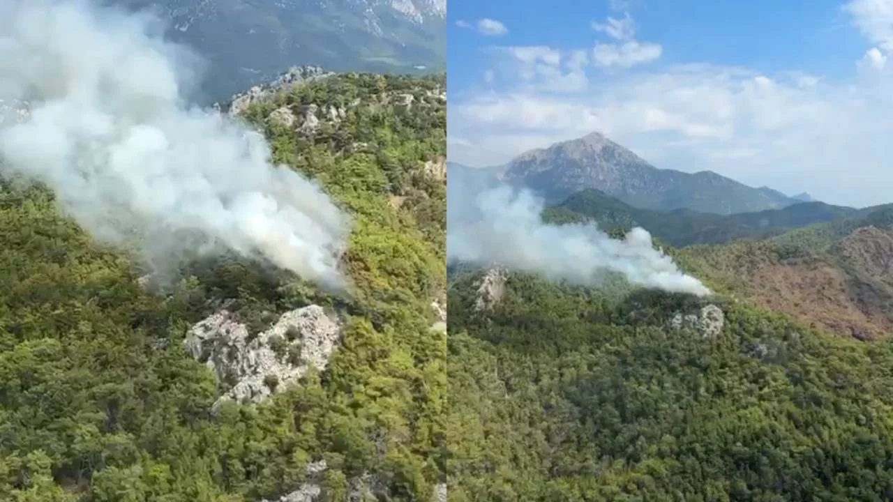 Antalya'da çıkan orman yangınına müdahale sürüyor