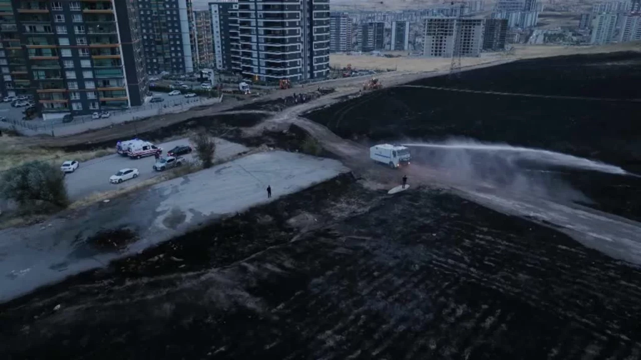 Ankara'da otluk alanda çıkan yangın söndürüldü