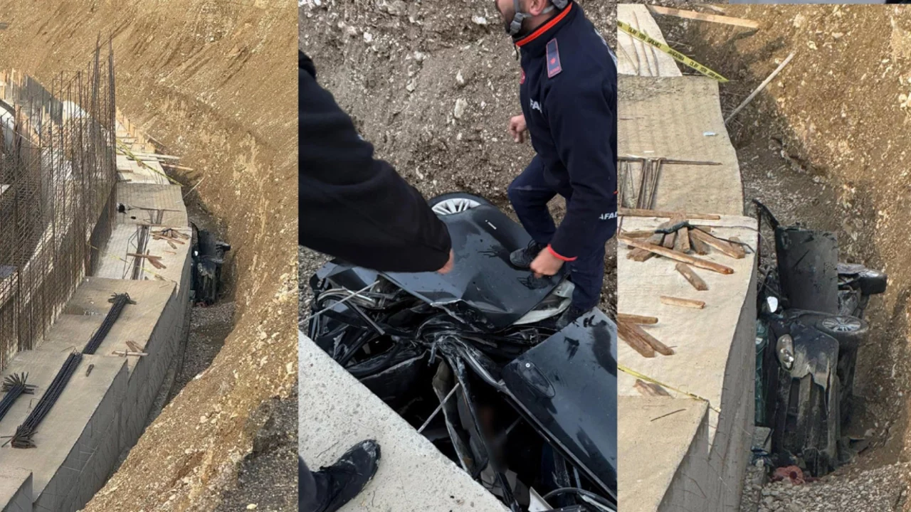 Otomobil yol çalışmasına düştü, 3 kişi feci şekilde öldü