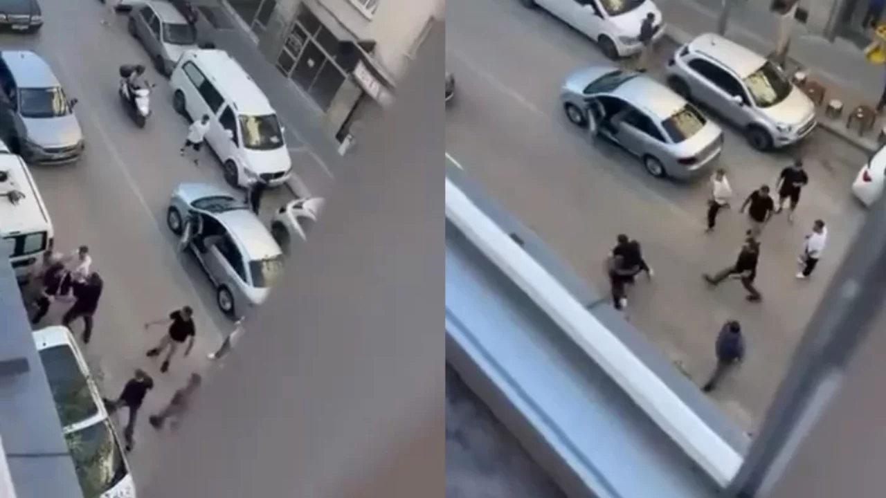 Bursa'da trafik tartışması meydan kavgasına döndü! Caddeyi ringe çevirdiler