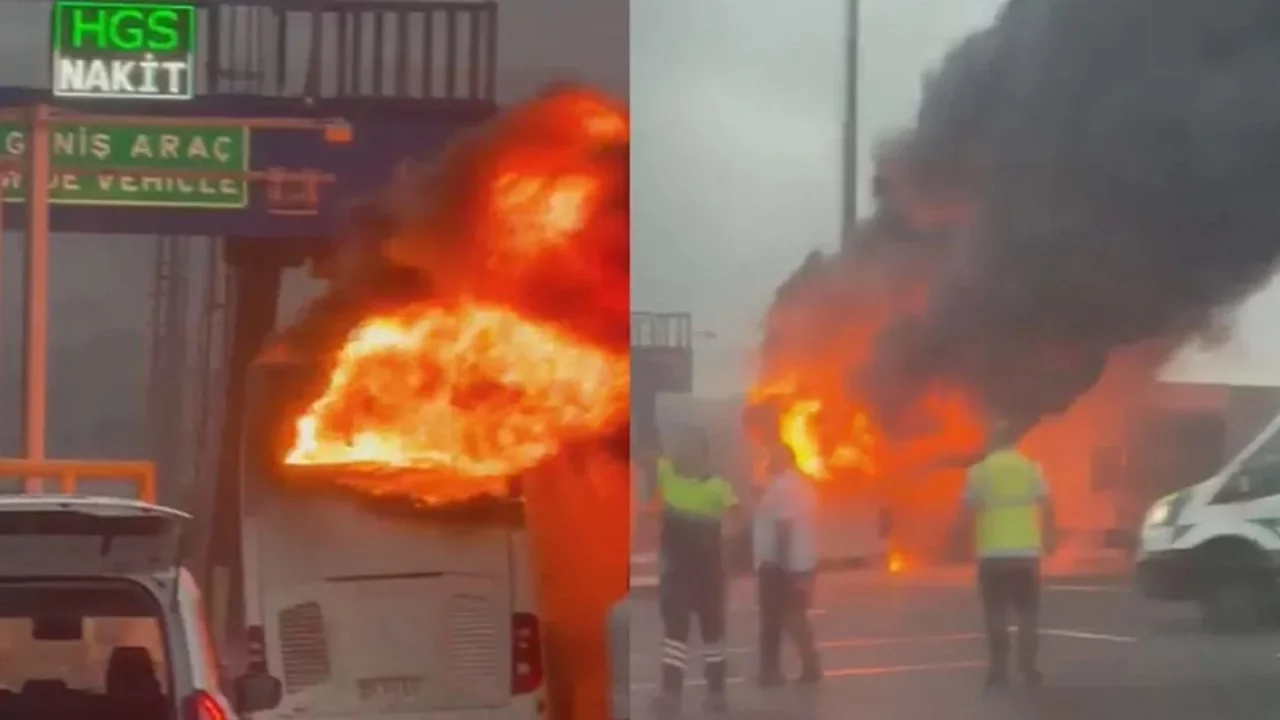 İstanbul'da bariyere çarpan yolcu otobüsü yandı! Ölüler ve yaralılar var