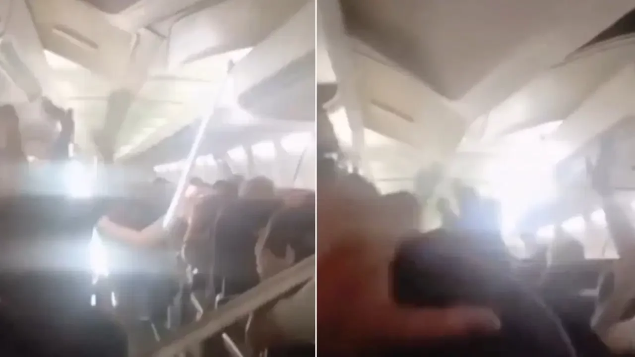 Yolcu uçağında korku dolu anlar: Kabinin tavanı çöktü