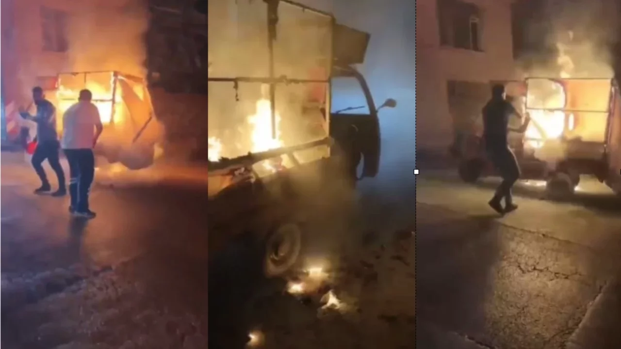 Bursa'da yokuş çıkarken alev aldı! Yangın tüpleri yetersiz kaldı