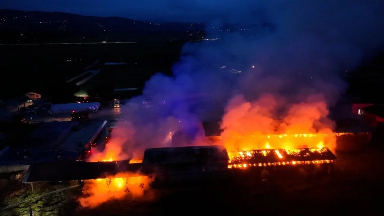 Samsun'da saman deposunda yangın