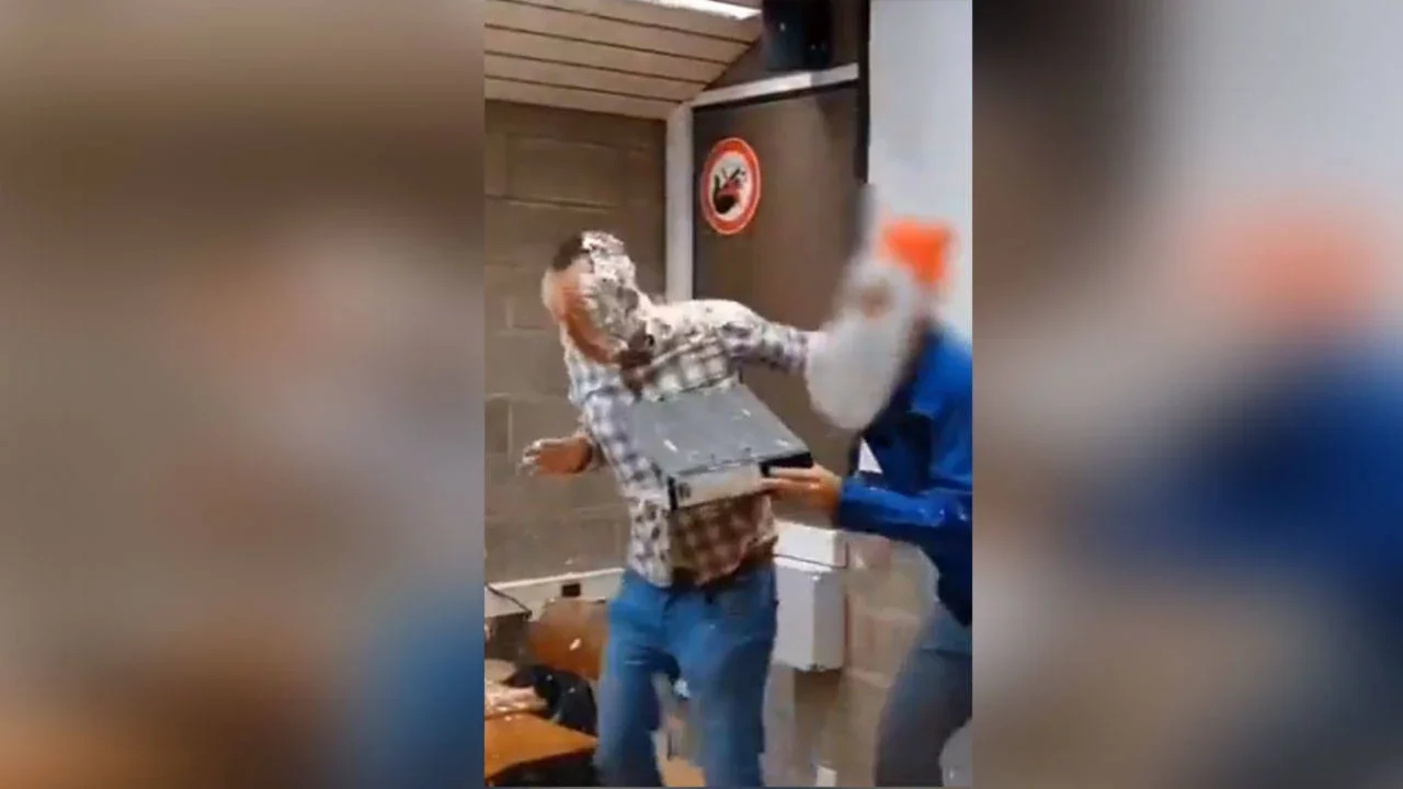 Belçika'da silah sektörüyle işbirliği yapan profesöre ders sırasında "pastalı" protesto