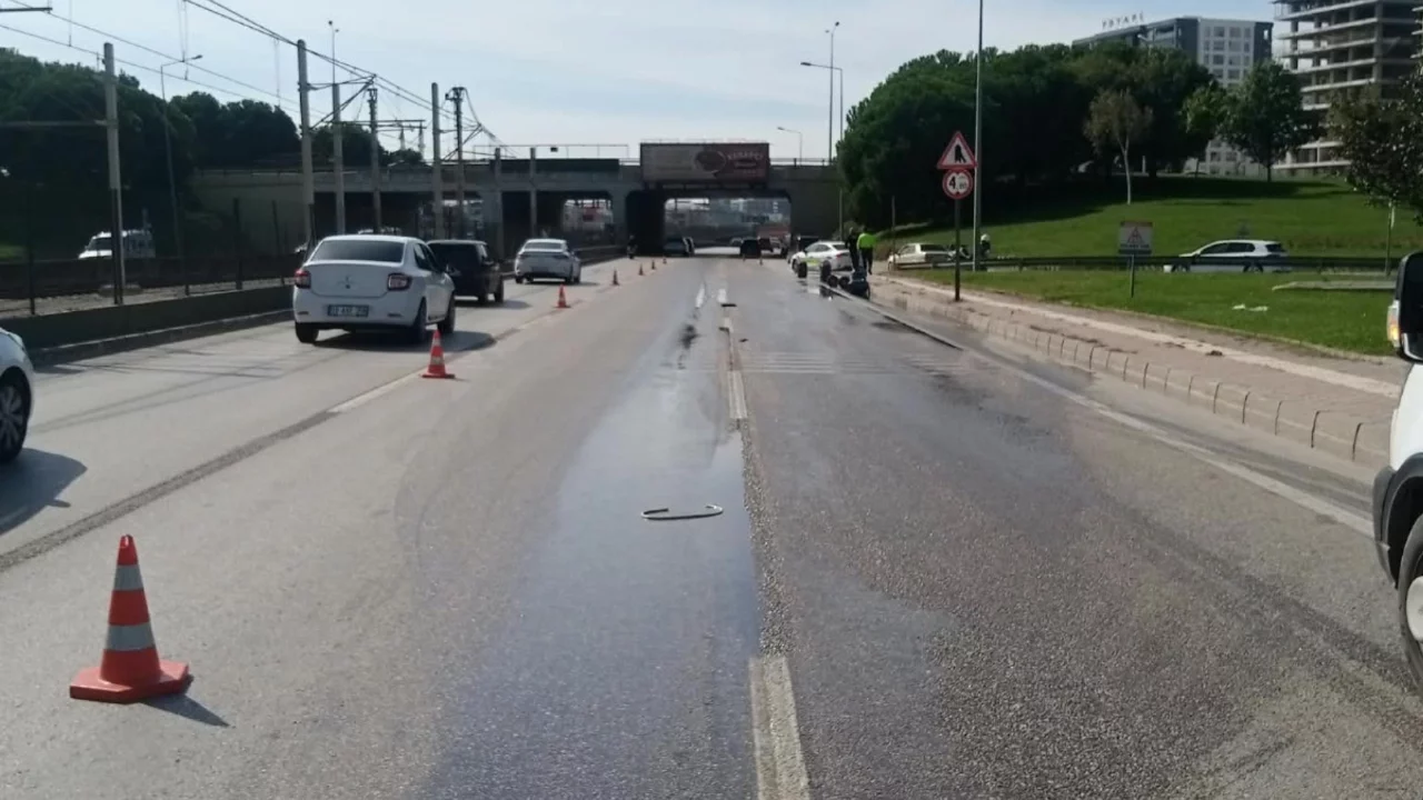 Bursa'da yola dökülen kimyasal madde paniğe sebep oldu
