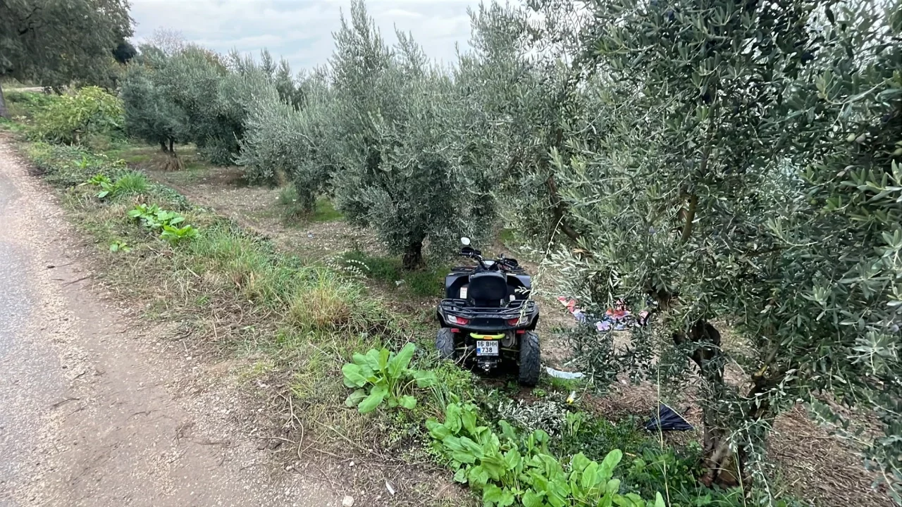 Bursa'da ATV sürücüsü dengesini kaybederek tarlaya uçtu