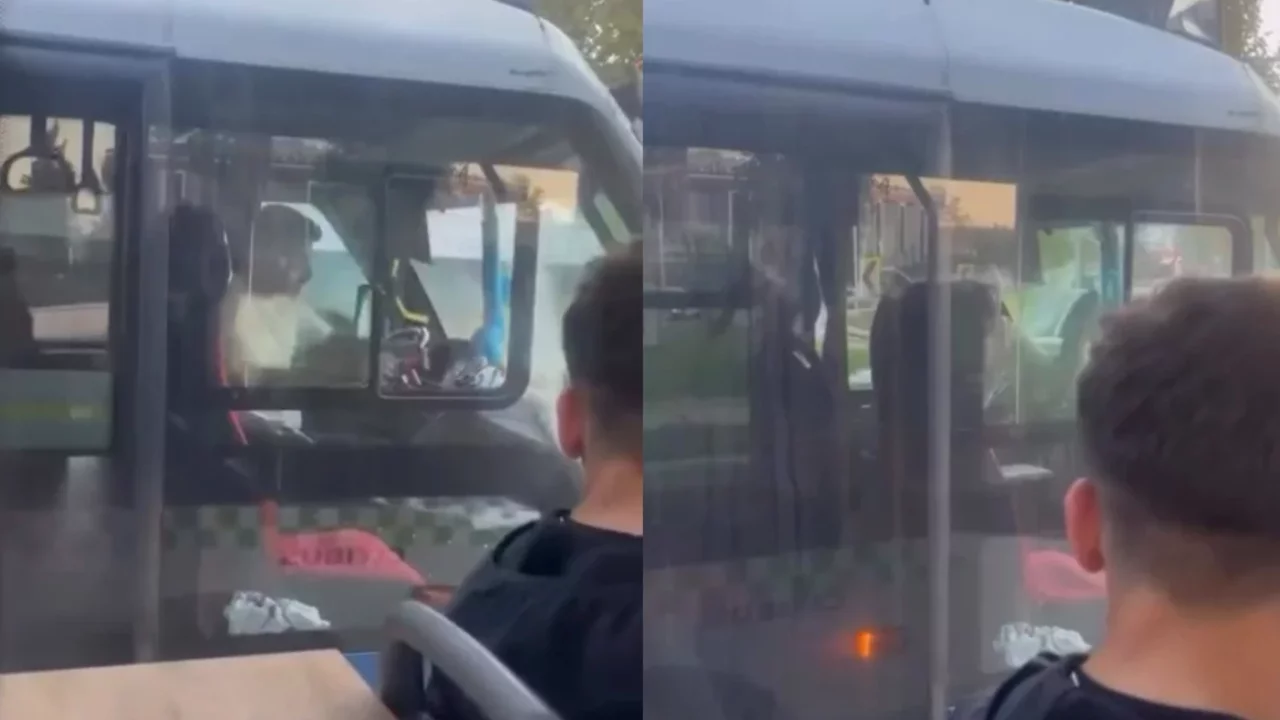 Bursa'da halk otobüsü ve minibüs şoförleri arasında yol verme tartışması!
