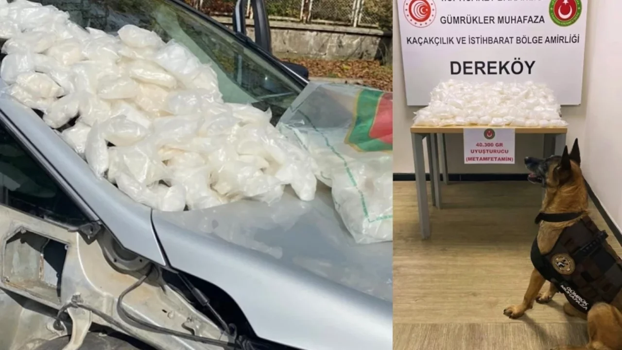 Otomobilin özel bölmesinden 40 kilo metamfetamin çıktı