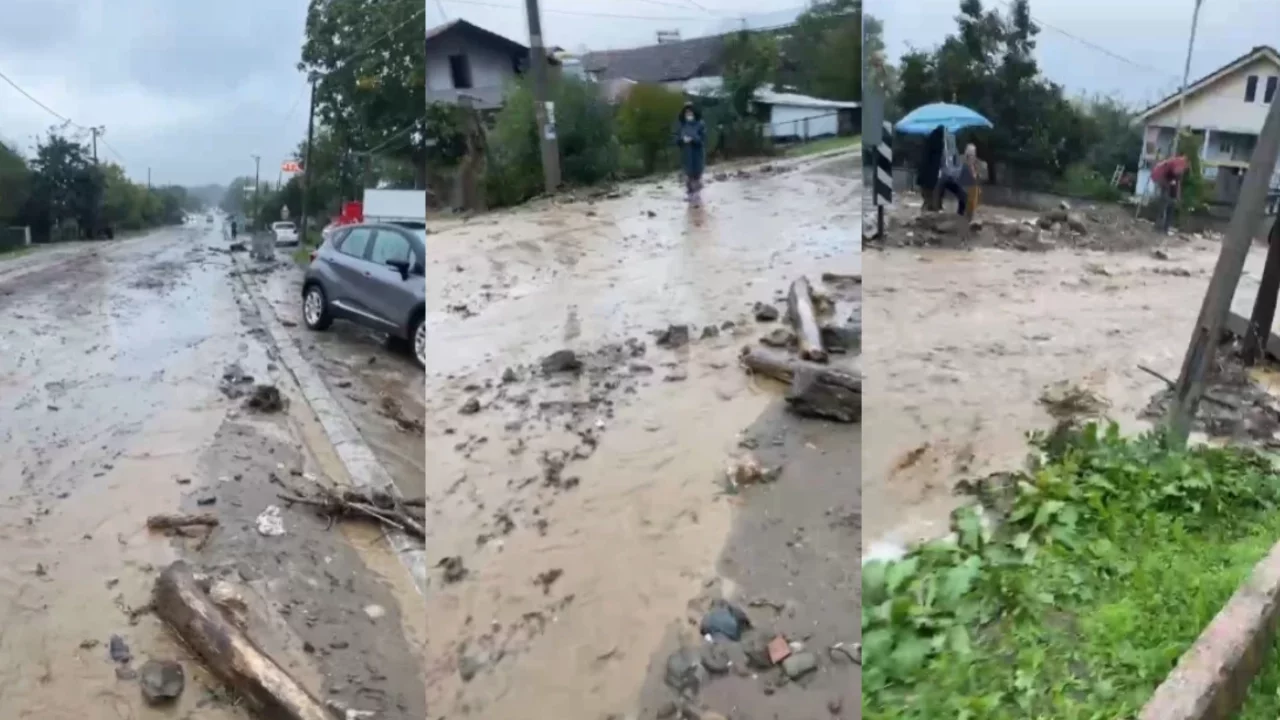 Bursa'da menfezler tıkandı, dere taştı!