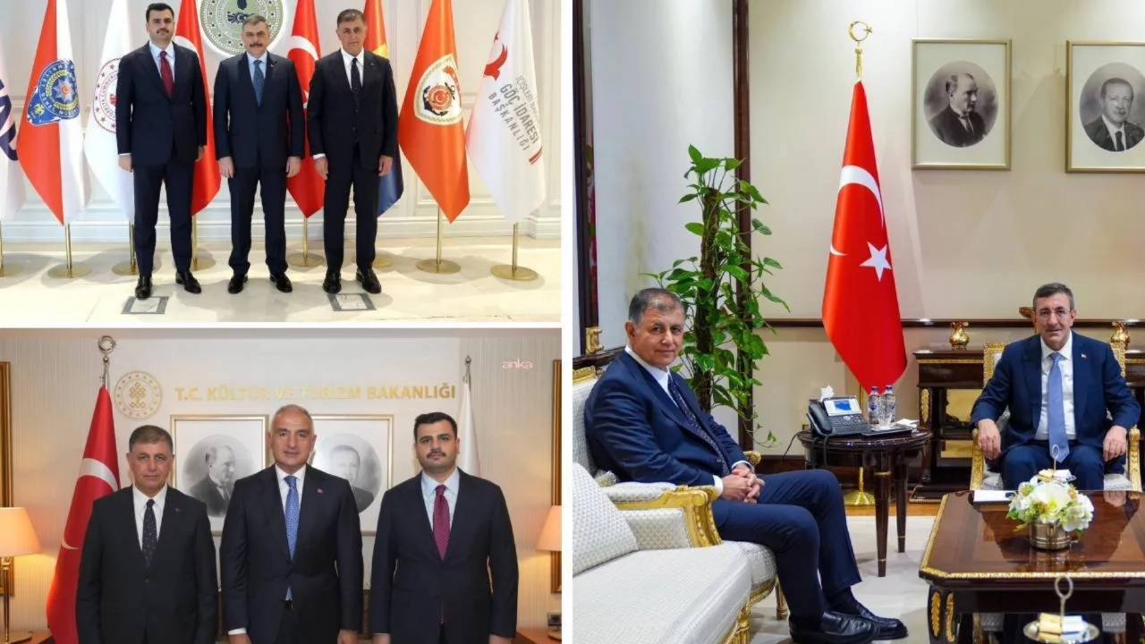 AK Parti'li Belediye Başkanı Cemil Tugay bakanlarla ve cumhurbaşkanı yardımcısıyla görüştü
