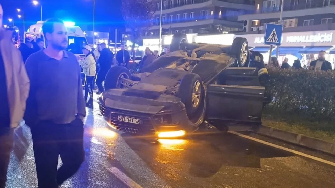 Tekirdağ'da otomobil takla attı: 2 yaralı